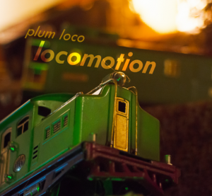 The cover of Plum Loco's latest EP, "Locomotion". Cover design by Audrey Lee.